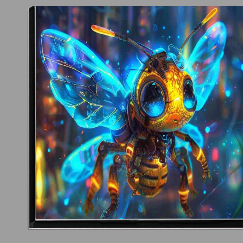 Buy Di-Bond : (Full body symmetrical shot of bee with blue wings)