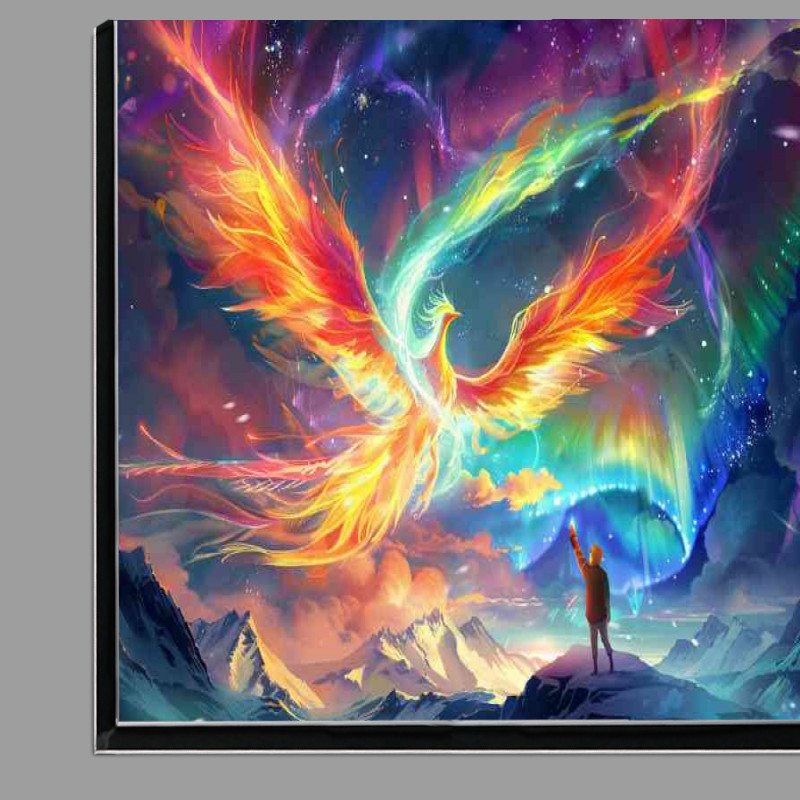 Buy Di-Bond : (Colorful Phoenix flies in the sky with aurora)