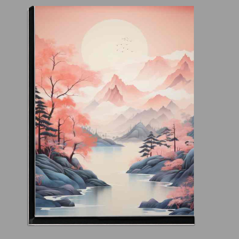 Buy Di-Bond : (Sakura Serenity Lakes Mountains and Cherry Trees)