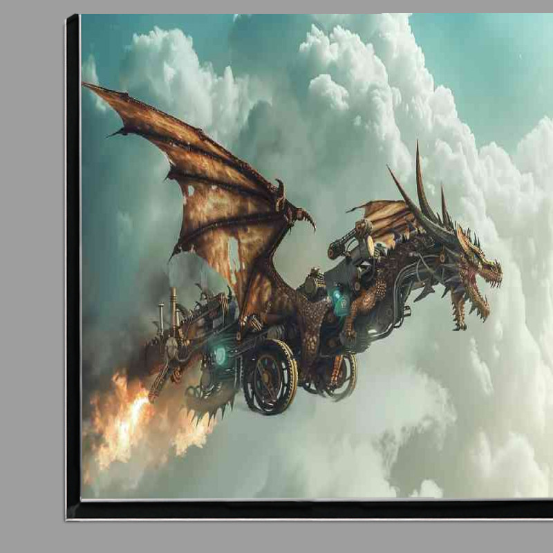 Buy Di-Bond : (Majestic Dragon soaring through the sky breathing)