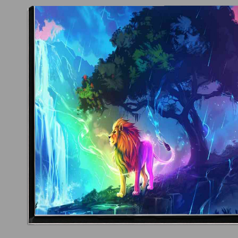 Buy Di-Bond : (Rainbow Lion standing in front of an enchanted tree)