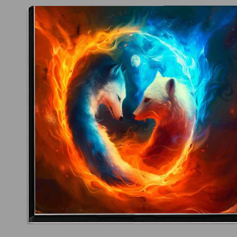 Buy Di-Bond : (Yin Yang symbol blue wolf and red polar bear)