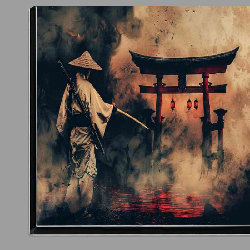 Buy Di-Bond : (Japanese Samurai holding a katana sword at tori gate)