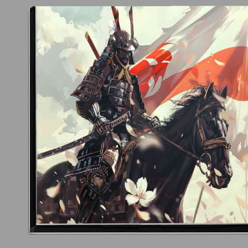 Buy Di-Bond : (Samurai in full armor on horseback Japanese flag)