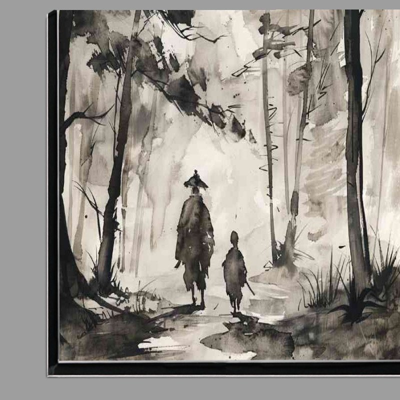Buy Di-Bond : (Samurai with his son walking in the forest)
