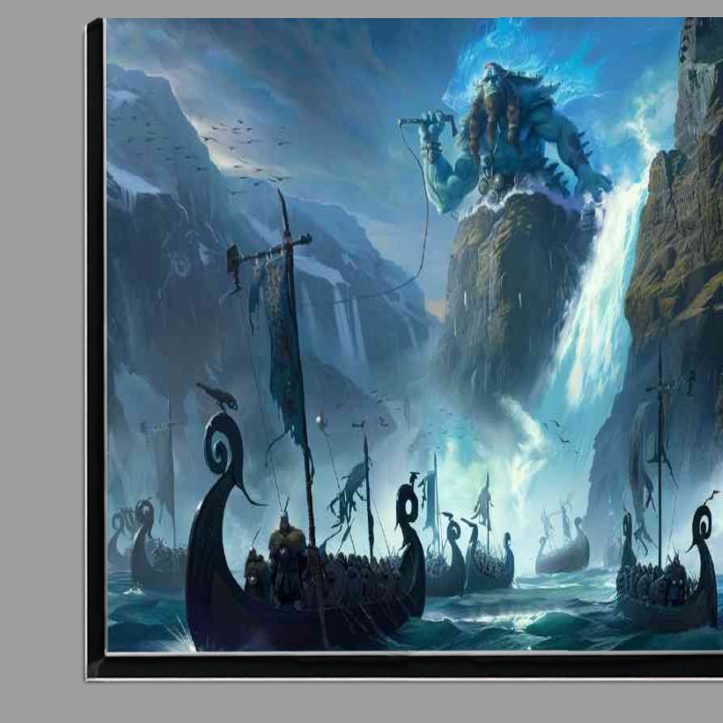 Buy Di-Bond : (God stands on the bow of an mountain protecting vikings)
