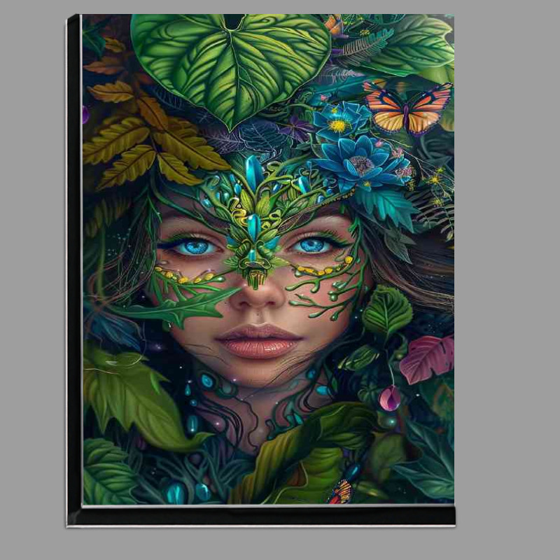Buy Di-Bond : (Beautiful girl with intricate green and yellow face)