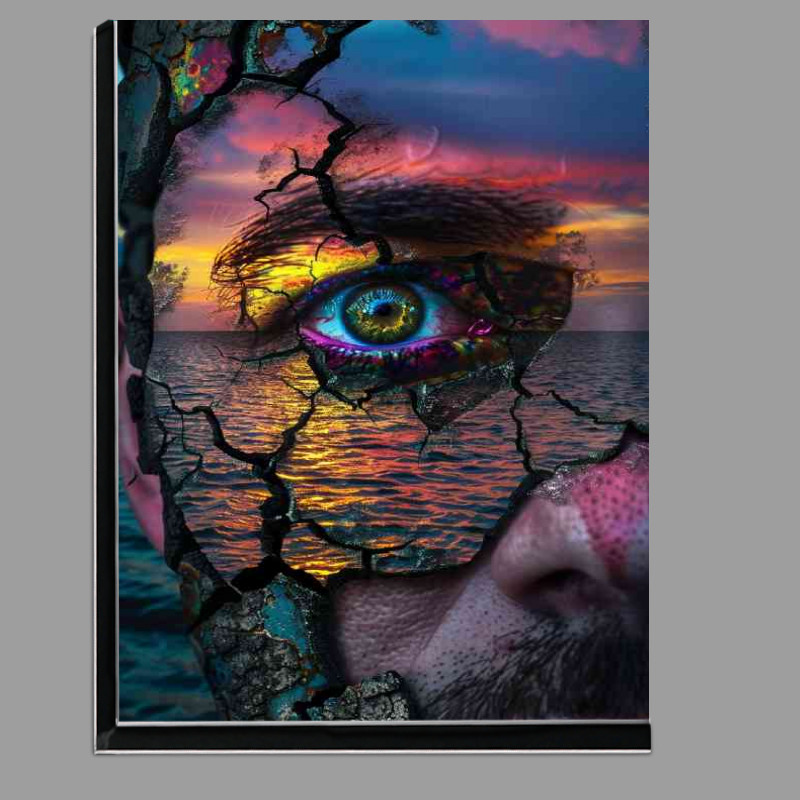 Buy Di-Bond : (Cracked face ocean behind)