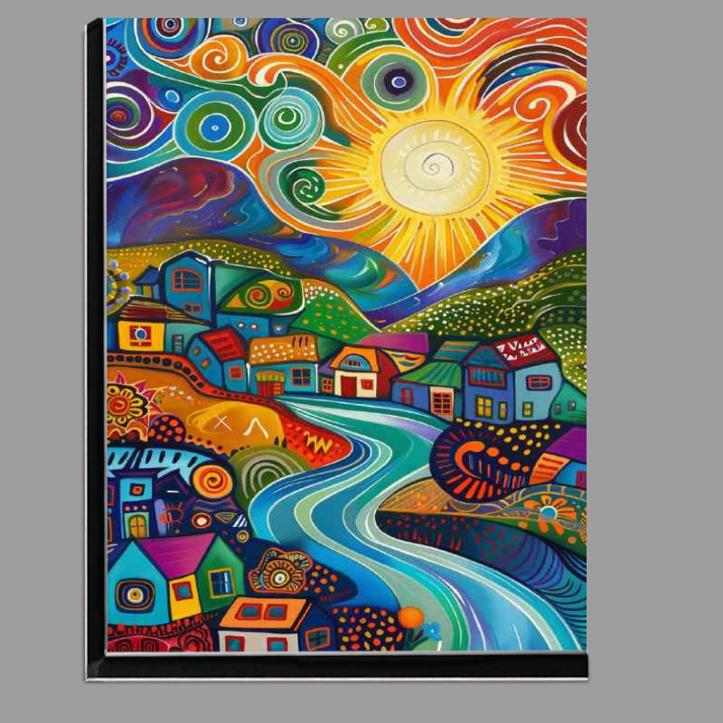Buy Di-Bond : (Art deco painting Village)