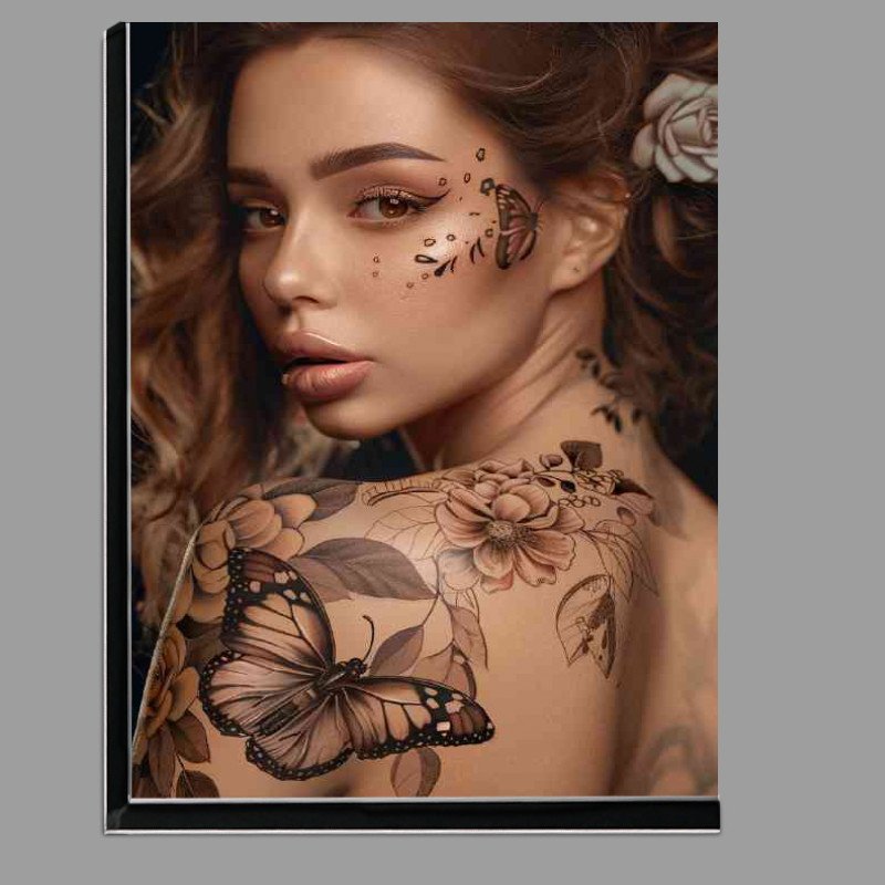 Buy Di-Bond : (Beautiful girl with butterfly and flower tattoo)