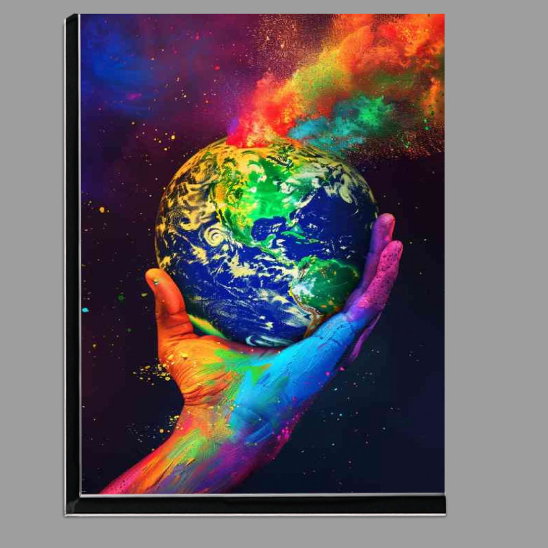 Buy Di-Bond : (Colourful heand holding the earth)