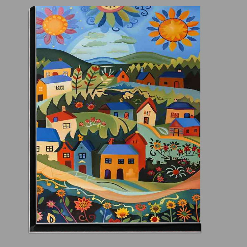 Buy Di-Bond : (Idilic town with 3 colourful suns)