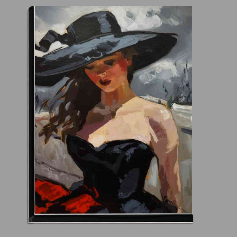 Buy Di-Bond : (An impressionistic painting of a woman wearing a black outfit)