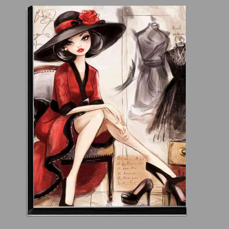 Buy Di-Bond : (Artistic lady posing sitting down)