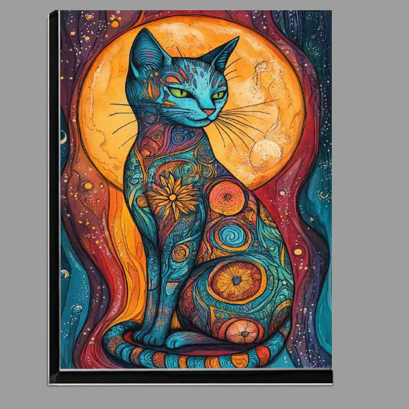 Buy Di-Bond : (Abstract cat with yellow moon)