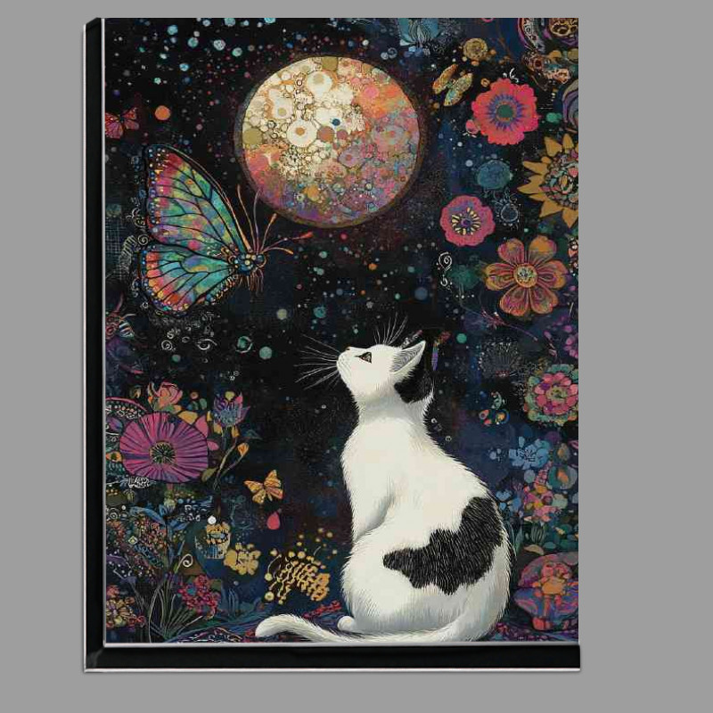 Buy Di-Bond : (Black and white cat with full detais od moon and butterfly)
