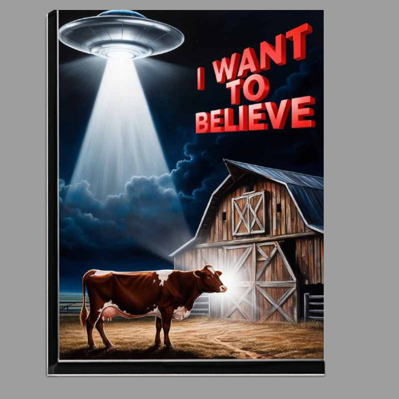 Buy Di-Bond : (Cow and the ufo at night)