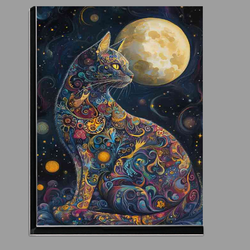 Buy Di-Bond : (Full bodt cat night moon with swirls)