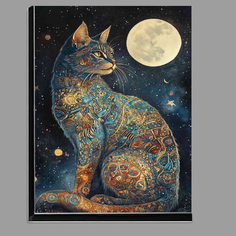 Buy Di-Bond : (Full body cat under the moon light)