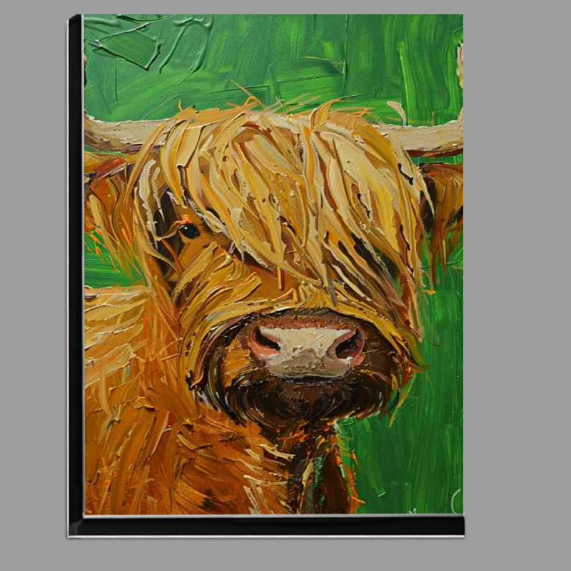 Buy Di-Bond : (Oil painting style cow green background)
