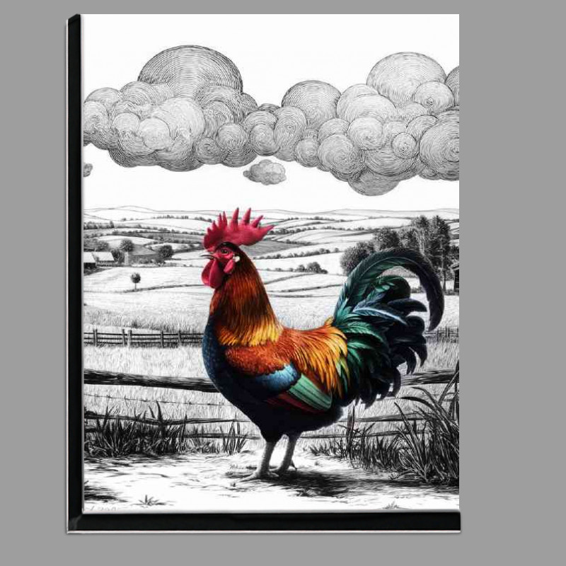 Buy Di-Bond : (Vividly colored rooster standing)