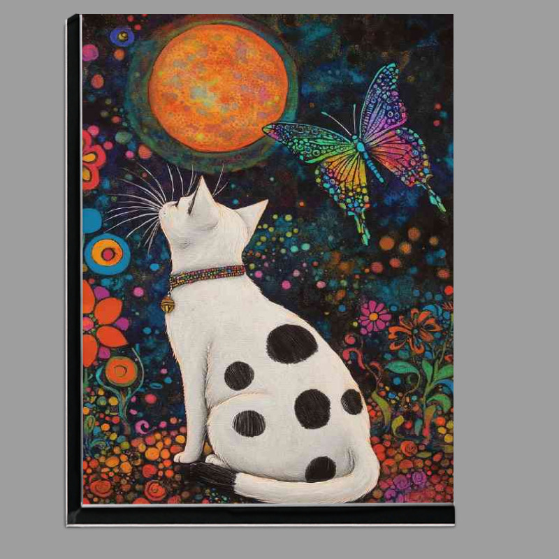 Buy Di-Bond : (White cat black spots flowers)