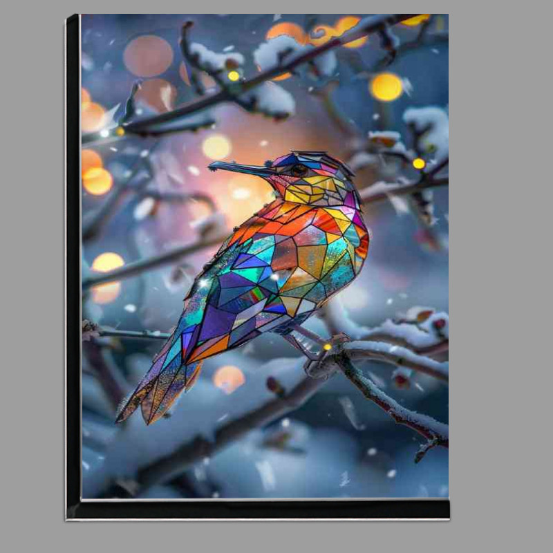 Buy Di-Bond : (Stained glass bird sitting on a perch)