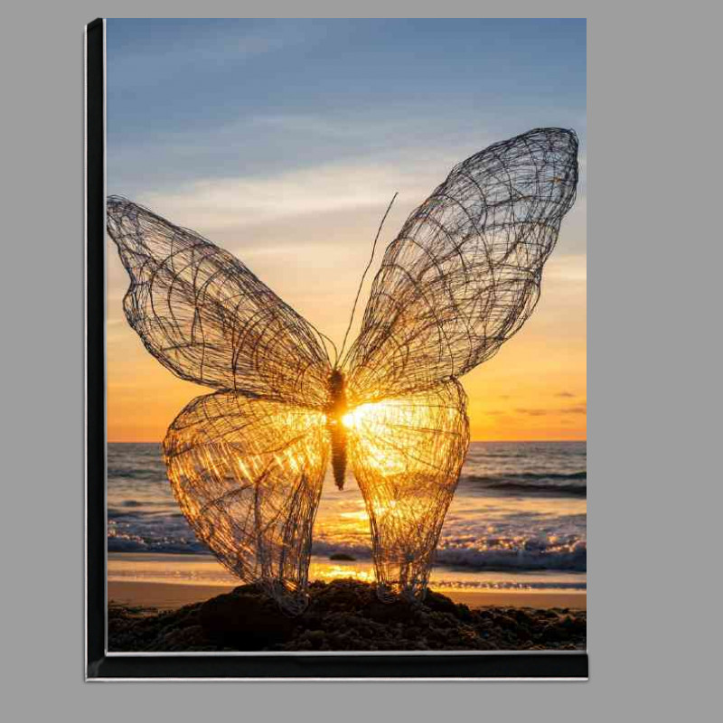 Buy Di-Bond : (Butterfly sculpture by the sea)