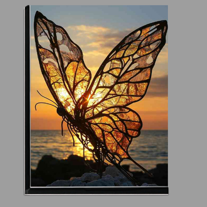 Buy Di-Bond : (Butterfly sculpture in the ocean sea)