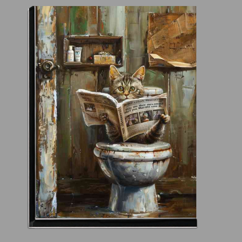 Buy Di-Bond : (Cat reading newspaper on the toliet)