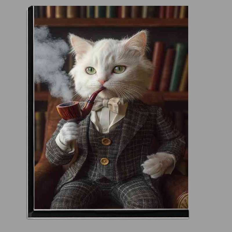 Buy Di-Bond : (White whiskers nice suit cat surreal)