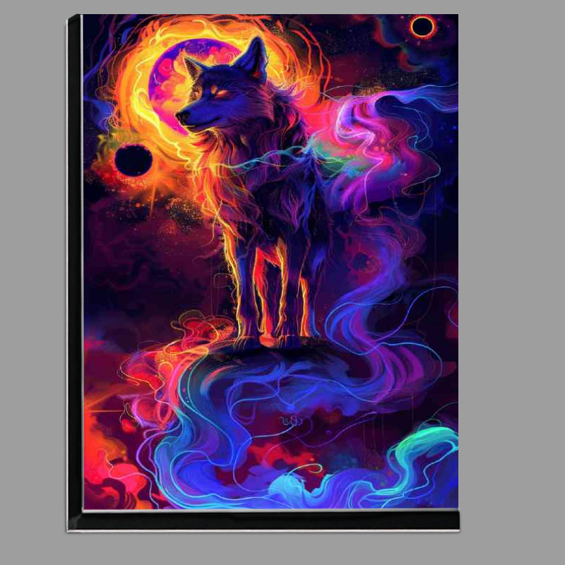 Buy Di-Bond : (Mystical wolf with vibrant colours magestic)