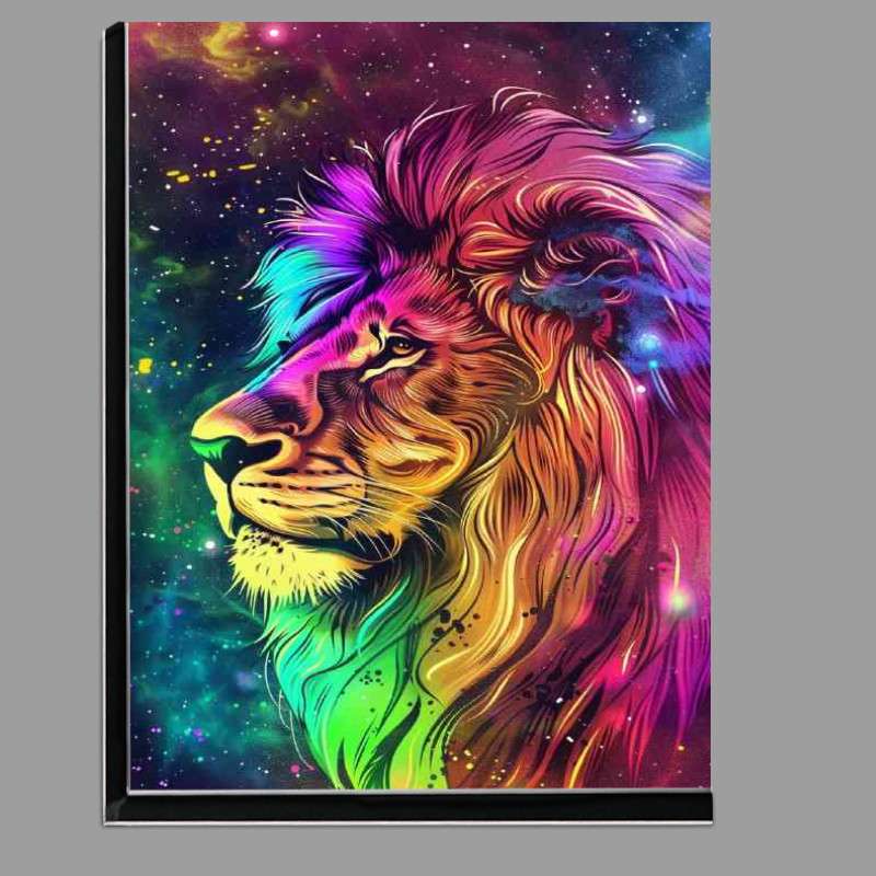 Buy Di-Bond : (Rainbow galaxy coloured lion head)