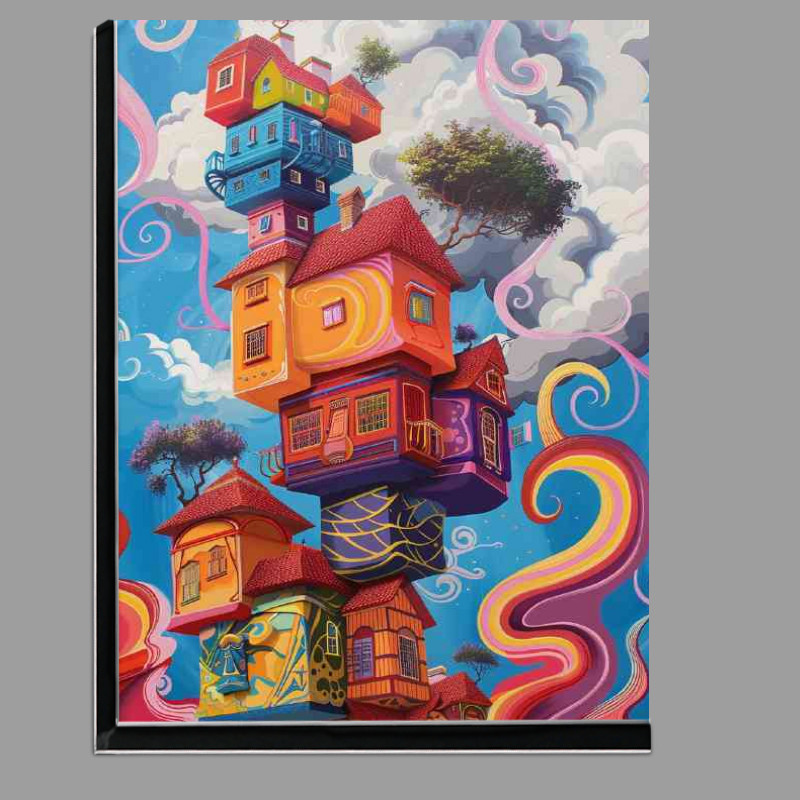 Buy Di-Bond : (Surreal houses stacked high in the sky)