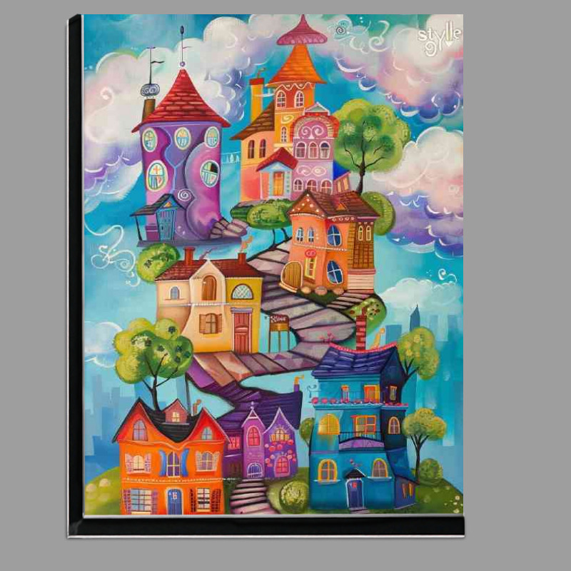 Buy Di-Bond : (Surreal painted houses high in the sky)
