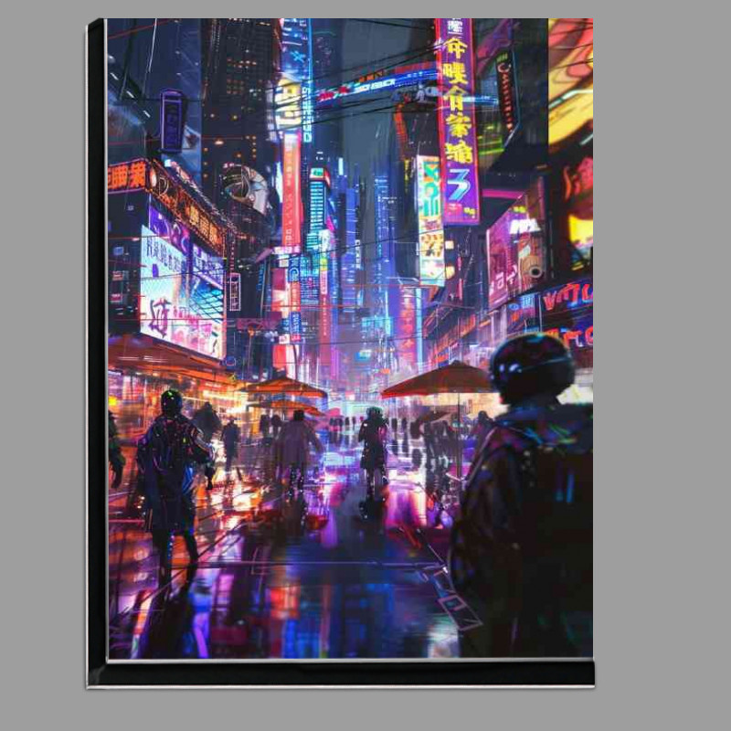 Buy Di-Bond : (Bustling cyberpunk city street with neon signs)