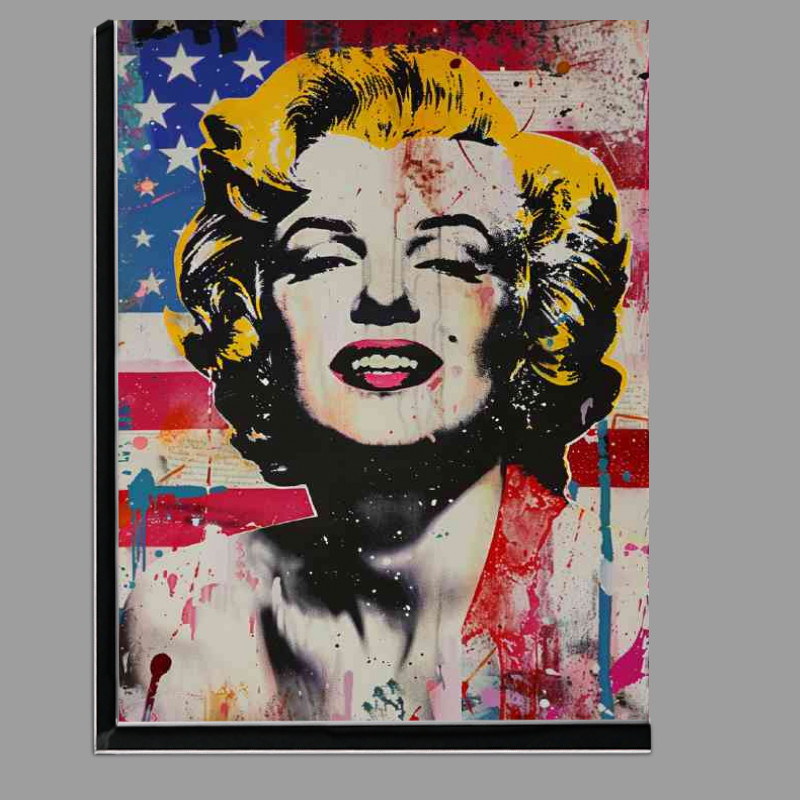 Buy Di-Bond : (Marilyn Monroe with a USA flag in the background)