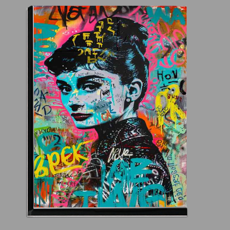 Buy Di-Bond : (Painting of Audrey Hepburn in the style of graffiti)