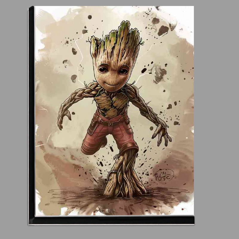 Buy Di-Bond : (Cartoon style of groot on the run)