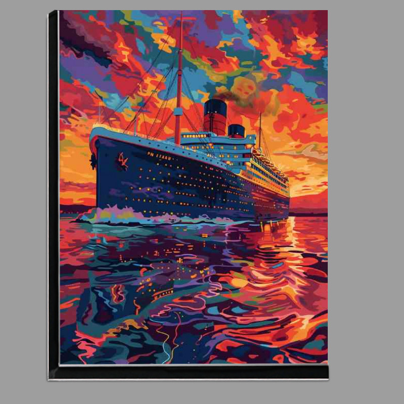 Buy Di-Bond : (Painting of the titanic in the sunset at sea)