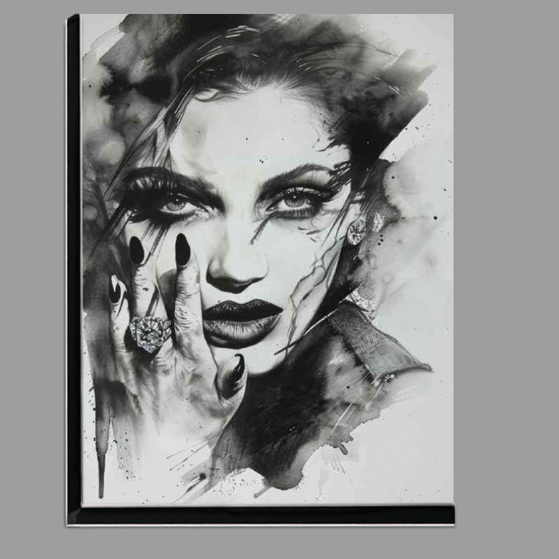 Buy Di-Bond : (Black and white ink portrait of Madonna)