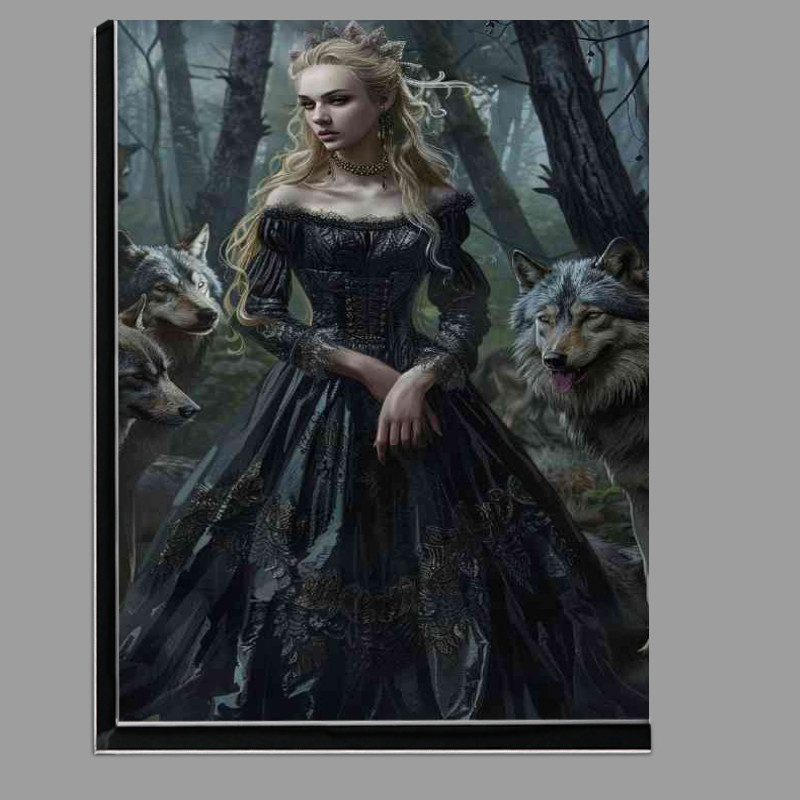 Buy Di-Bond : (Lady in black with the wolf pack)