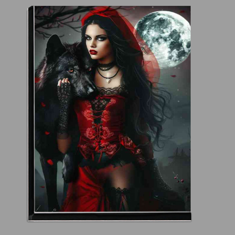 Buy Di-Bond : (Red riding hood in black with wolf)