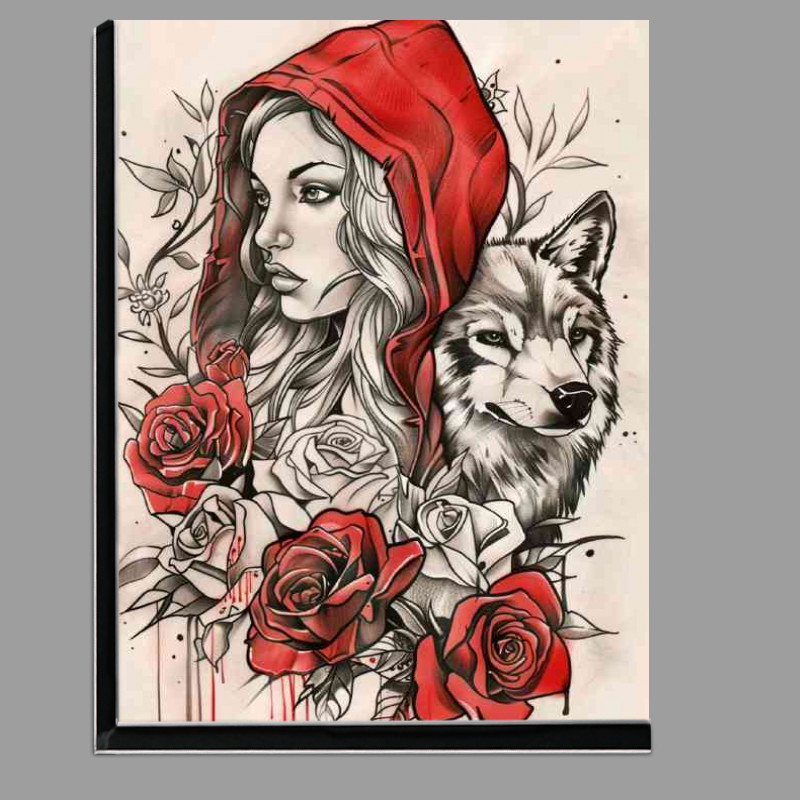 Buy Di-Bond : (Red riding hood with roses)