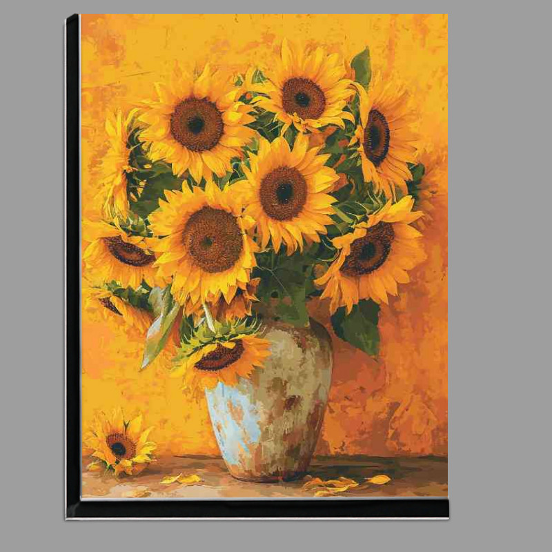 Buy Di-Bond : (Painted vase of sunflowers in bloom)