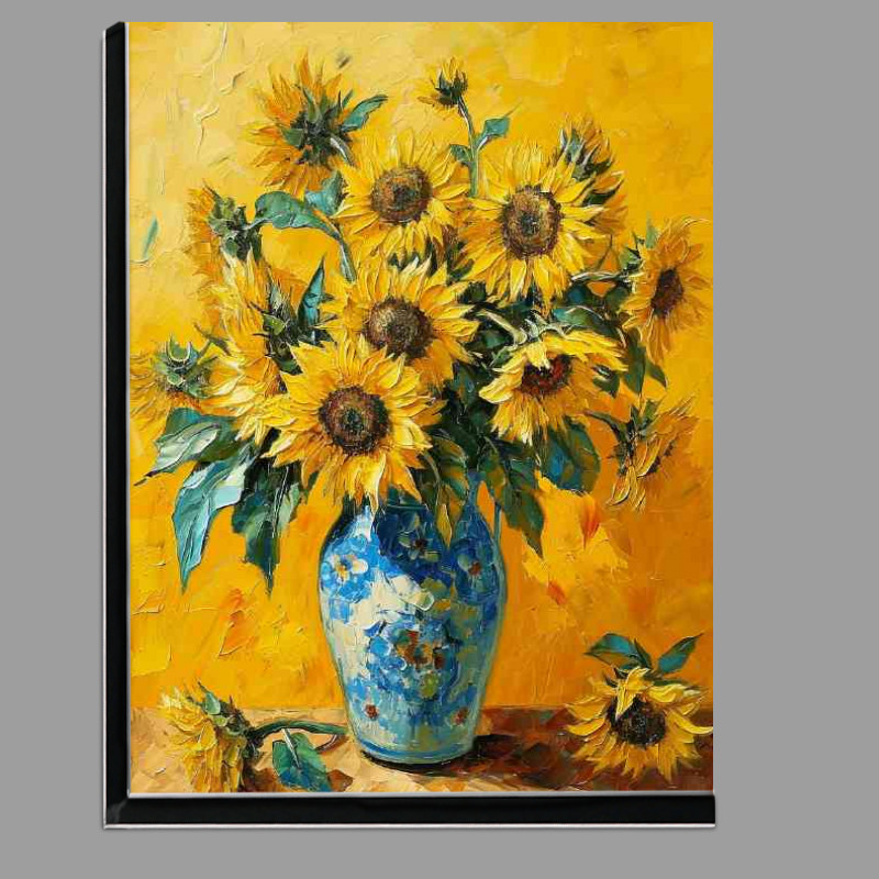 Buy Di-Bond : (Yellow bright sinflowers blue vase)