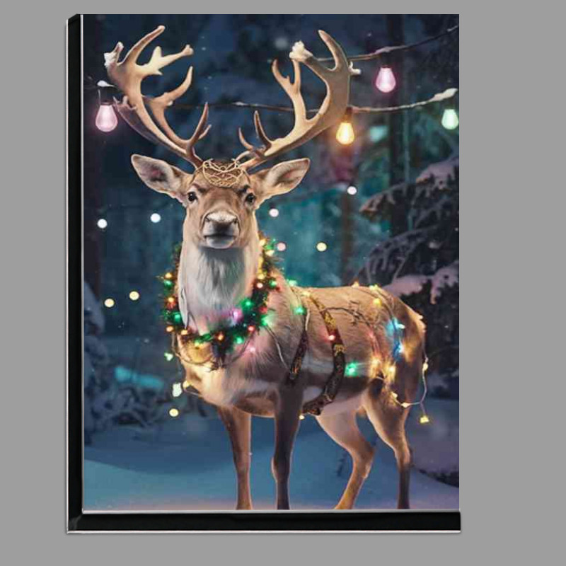 Buy Di-Bond : (Majestic reindeer standing in a snowy street christmas)