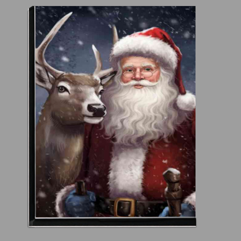 Buy Di-Bond : (Santa clause on a snowy night with his raindeer)