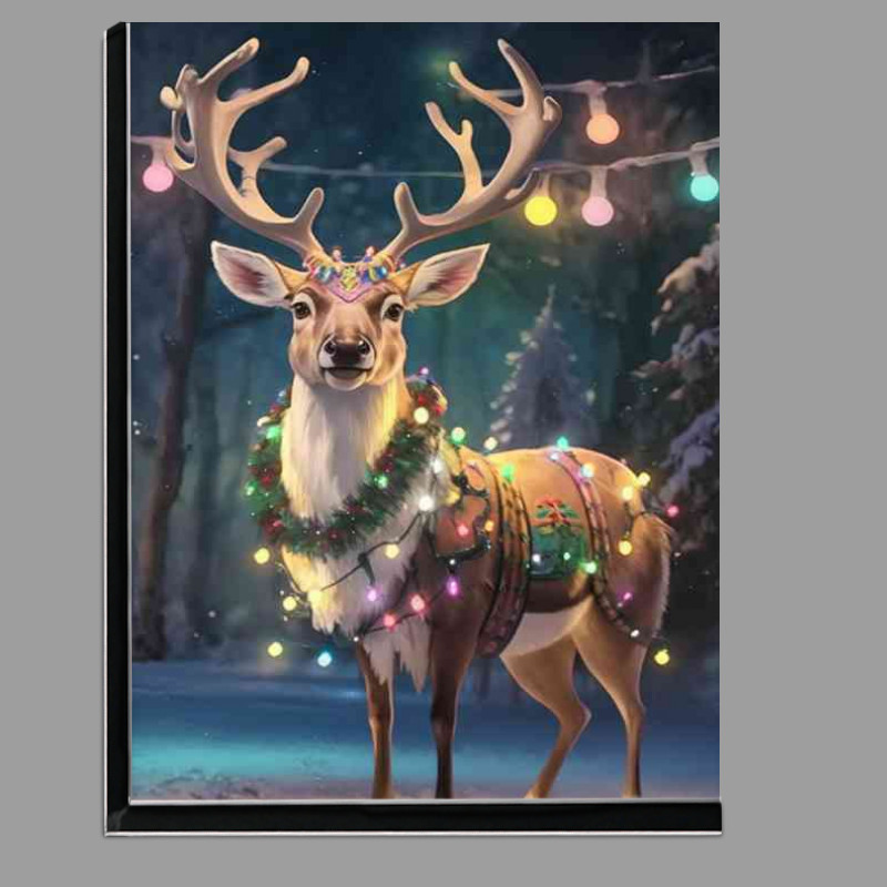Buy Di-Bond : (Scene of a majestic reindeer standing christmas)