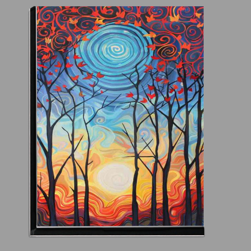 Buy Di-Bond : (Autumn brown trees and swirly winds)
